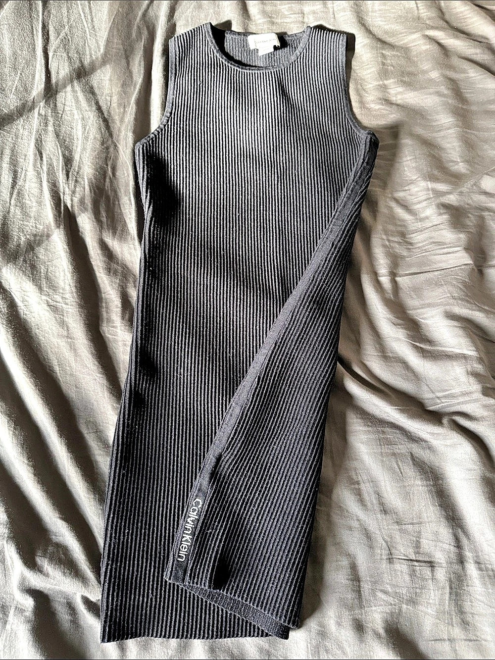 Calvin Klein Jeans Ribbed Mini Dress in Black Size Small Like New - Picture 5 of 5